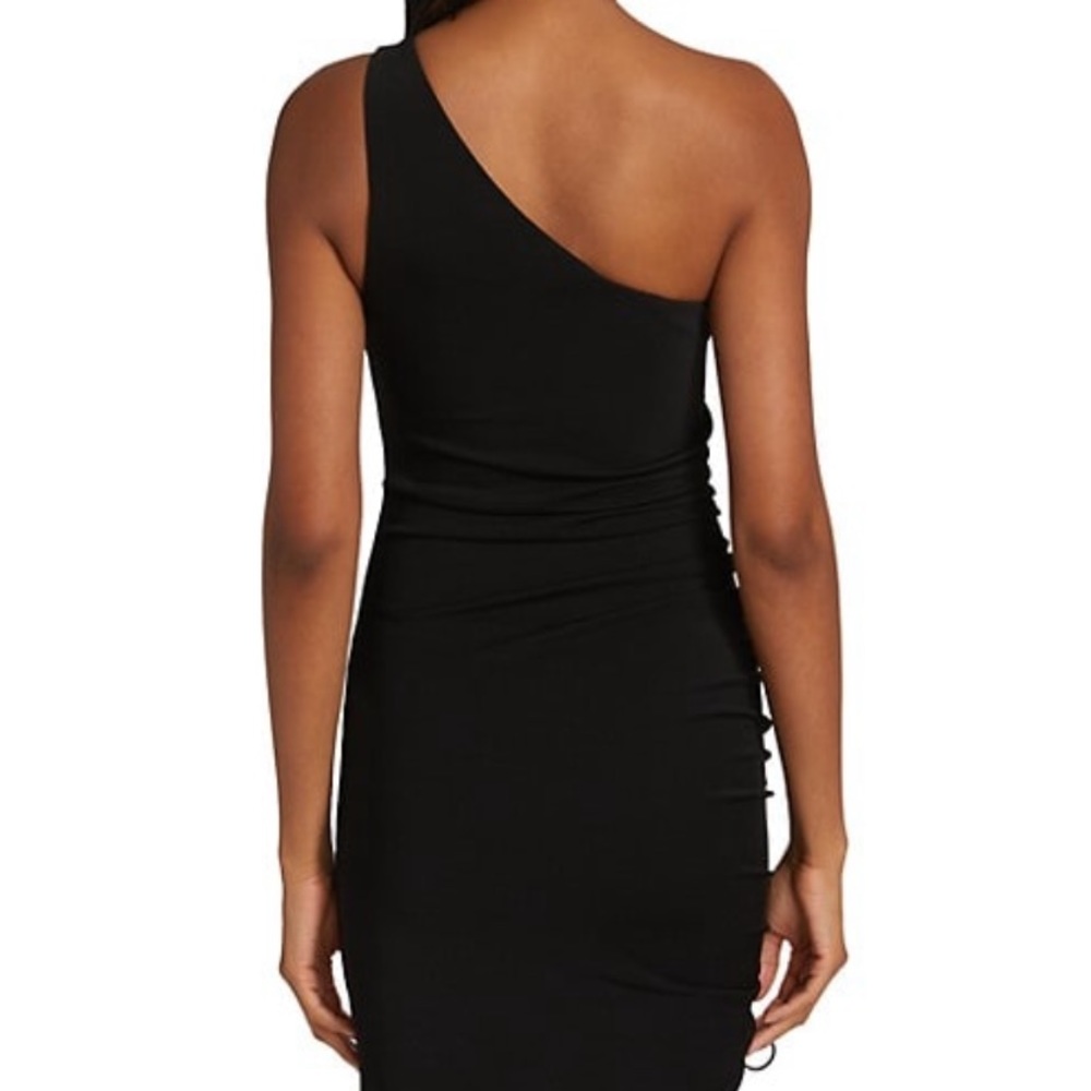 Alice + Olivia Bonnie Roched One Shoulder Black Dress - Picture 3 of 11